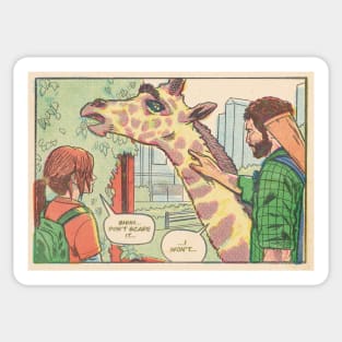 Giraffe scene TLOU comic book panel fan art Sticker